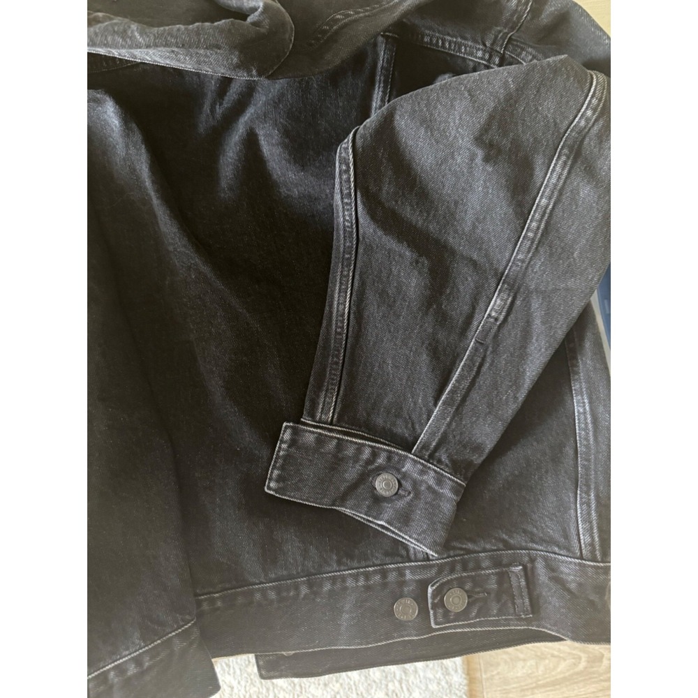 Edwin Trucker Denim Jacket Black Oversized‎ Streetwear Anthro Size M, Y2K - Picture 12 of 12